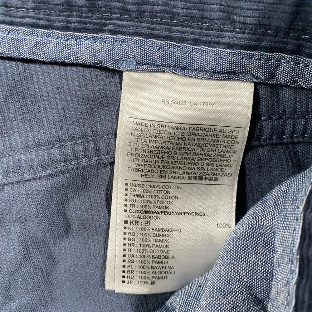 Banana‎ Republic Corduroy Pants Mens 31x34 Blue Gray Pima Cotton Straight Leg